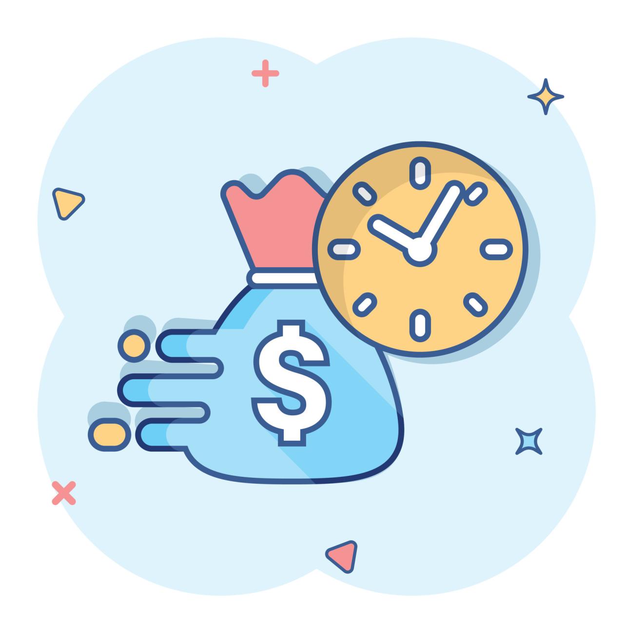 Vector cartoon business and finance management icon in comic style ...