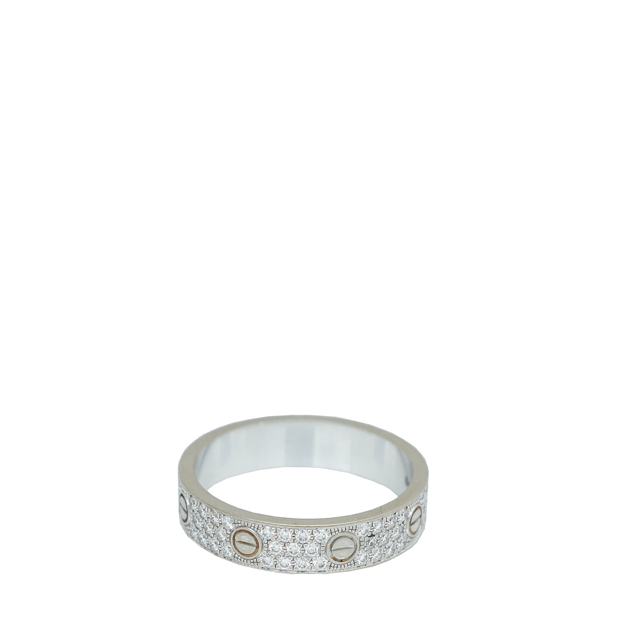 Cartier 18k White Gold Love Wedding Band Ring with Diamond– Oliver ...