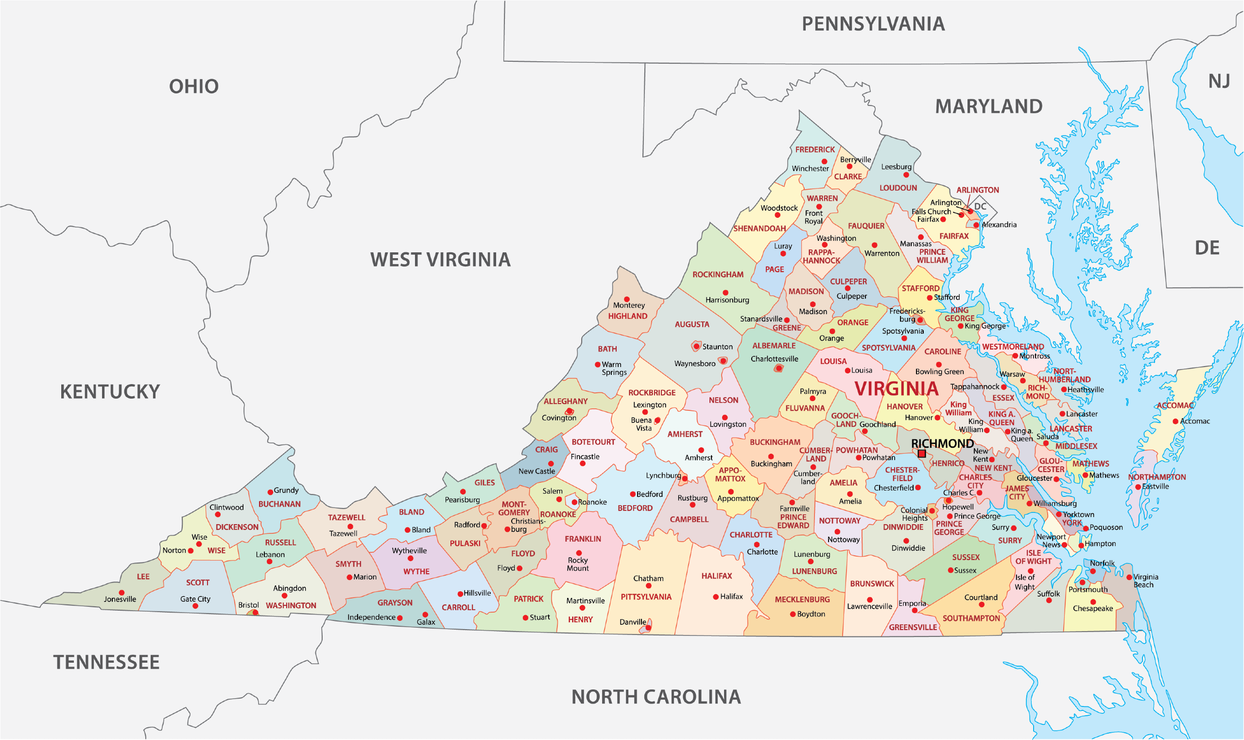 VIRGINIA - ToursMaps.com